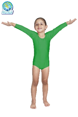 BODY DANZA IN LYCRA MANICA LUNGA VERDE BABY